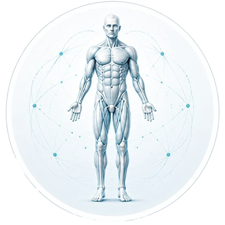 Anatomiczna ilustracja dolegliwości ogólnych i rozproszonego napięcia ciała